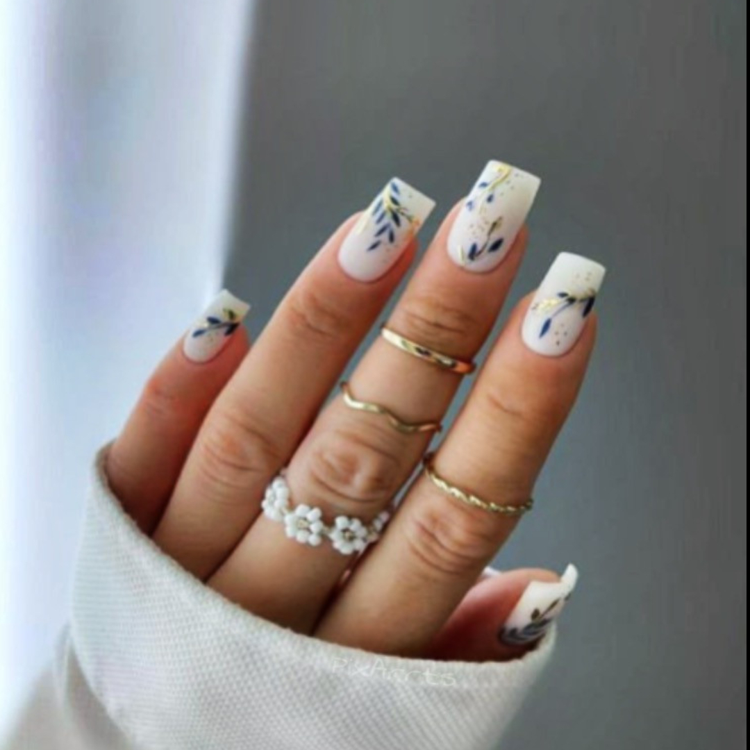 Cute White tips nails