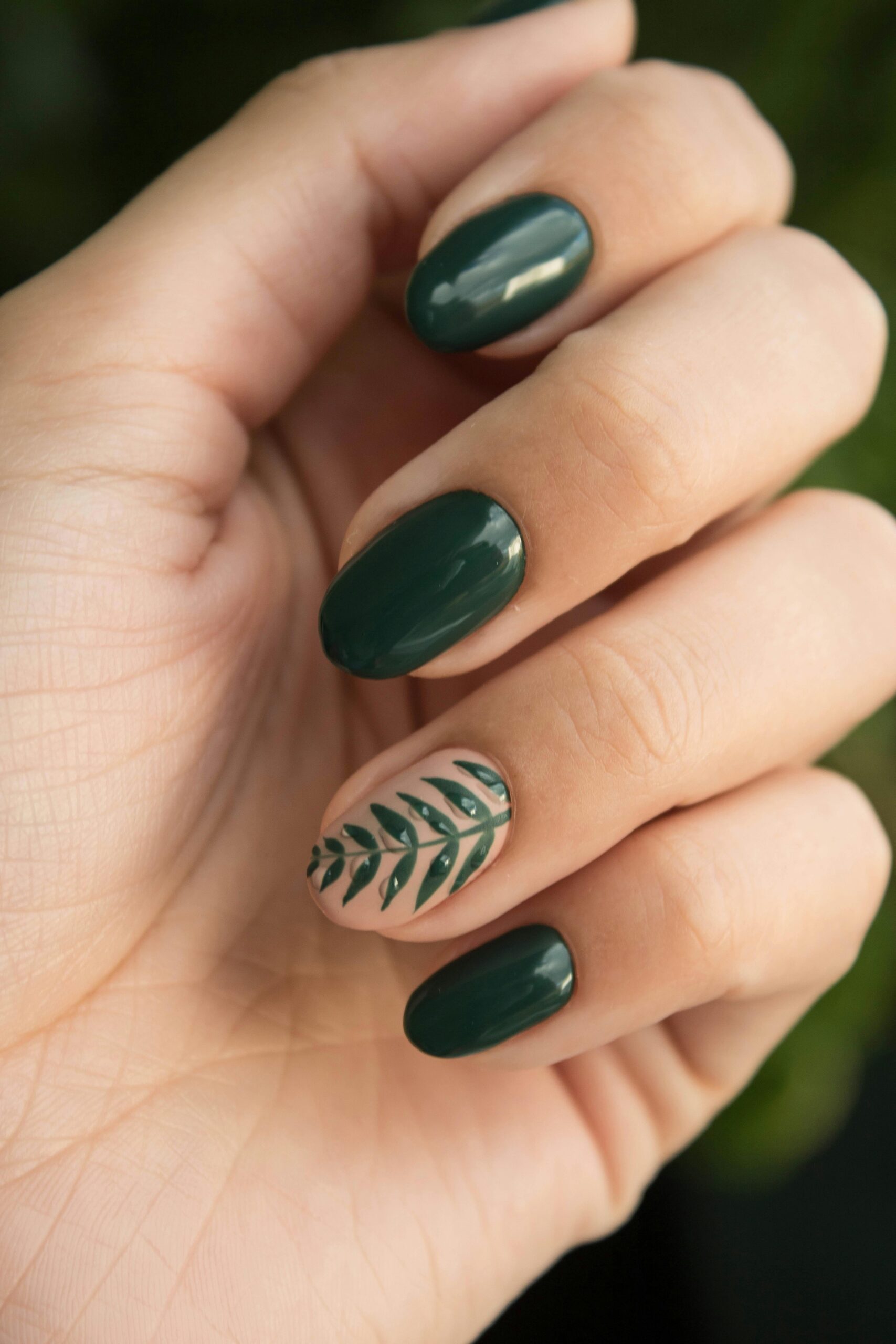 Spring green nail polish